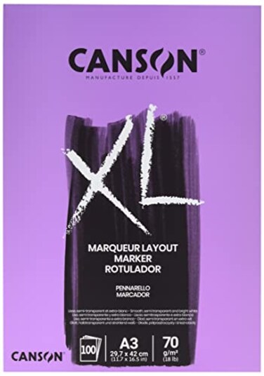 CANSON XL Marker 70gsm A3 Paper Very Smooth 100 Extra White Sheets