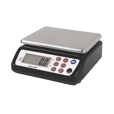 SAN JAMAR Digital Kitchen Scale 33 lb Capacity Square&ldquo; Portion Control Scale with Stainless Steel Platform&ldquo; Backlit Display, Tare Function for Food Prep and Weighing