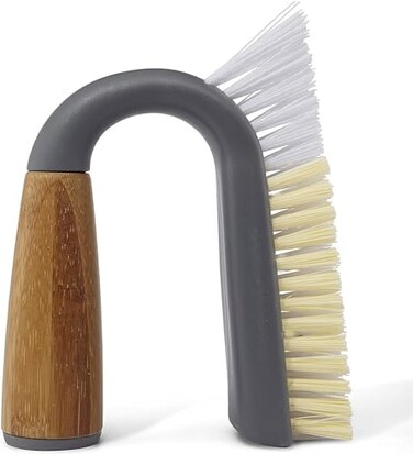 Full Circle Grunge Buster, GroutTile Scrub Brush, ToughDurable, Grey