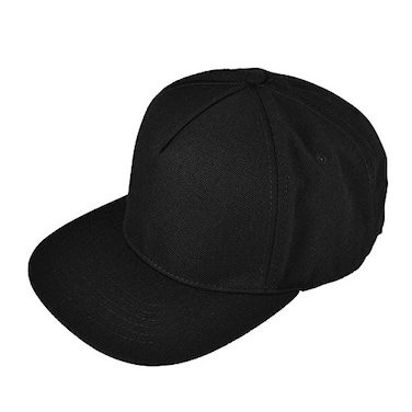 DALIX Premium 5 Panel Wool Blend Hat Flat Bill Cap Snapback ,Black