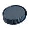 Dacasso A4618 Leatherette 4 Coaster Set with Holder Navy Blue