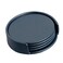 Dacasso A4618 Leatherette 4 Coaster Set with Holder Navy Blue