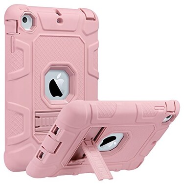 ULAK Case for iPad mini 1 2 3, Three Layer Case with Kickstand, Rose Gold