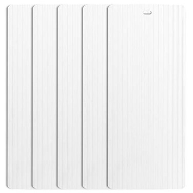 DALIX Ribbed Vertical Blinds Replacement Slats White Vinyl 82.5" Window 5 Pack