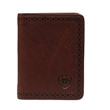 ARIAT Men's Boot Vent Bifold Wallet, Dark Copper, One Size