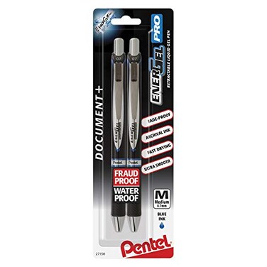 Pentel EnerGel Pro Permanent Gel Ink Pen, 2 Pack