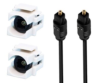 DIYTECH 2 Pack Toslink Keystone Jack, Female to Female SPDIF Coupler