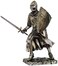 Pacific Giftware Crusader Knight Statue Silver Finishing Cold Cast Resin Statue 7" ,8714