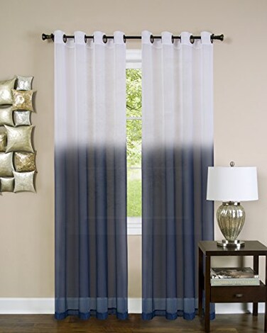 ACHIM Essense Grommet Curtain Panel, Blue, 54 x 84 in