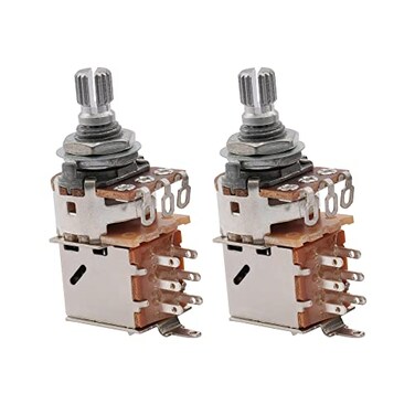 Musiclily Basic A500K Metric 18 Spline Split Short Shaft Push/Pull Pot 2Pcs