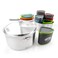 GSI Outdoors Glacier Stainless Camper 4 Person Packable CookwareDinnerware Set for Camping or Backpacking