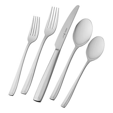 HENCKELS Lani 65-Piece Flatware Set, 18/10 Stainless Steel, Silver