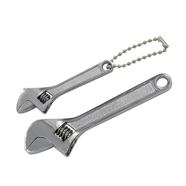 GENNEL 2pcs ,2.5 inch4 inchMini Adjustable Wrench, Silver Tiny Spanner