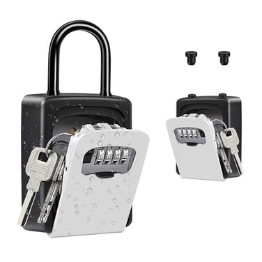 ZHEGE Key Lock Box, 4 Digit Combination Key Storage Lock Box ,Gray
