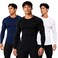 DEVOPS 3 Pack Men's Cool Dry Compression Baselayer Long Sleeve Shirts Top