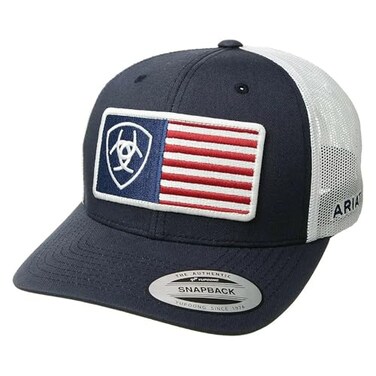 ARIAT Men's Navy Cap with Flag Patch Navy Os