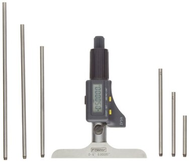 Fowler 54-225-456-0 IP54 Absolute Electronic Depth Micrometer with 0-6"/150mm Measuring Range
