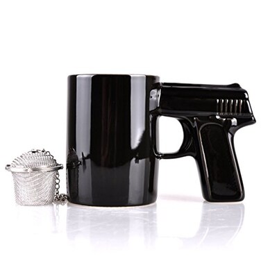 UCEC -Shaped Ceramic Coffee Mug, 12oz Novelty Pistol Handle Tea Cup