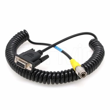 Eonvic Hirose 6 Pin Male to DB9 RS232 Interface COM Data Coiled Cable