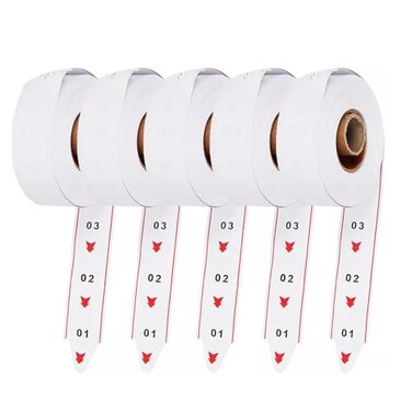 KOQICALL Take a Number Tickets 5 Rolls of 2 Digits for K-T Ticket Dispenser Queue Calling System 2000 Ticket Roll 00-99 White