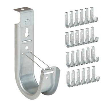 ICC Ceiling Mount J Hook 2 with Retainer Clip - Galvanized Steel Cable Management Hooks for Hanging Cable - Rust-Resistant, EIA and TIA Compliant - 2 Inch 25-Pack