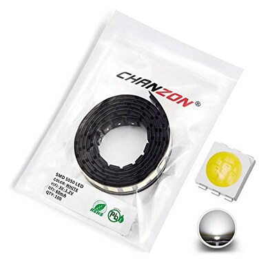 CHANZON 100 pcs 5050 White 6000K SMD LED Diode Lights