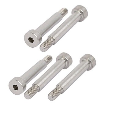 uxcell 5pcs 304 Stainless Steel Hex Socket Shoulder Bolt 6mm Shoulder Dia 30mm Shoulder Length M5 Thread