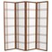Red Lantern 6 ft. Tall Double Cross Shoji Screen - Walnut - 4 Panels
