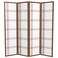 Red Lantern 6 ft. Tall Double Cross Shoji Screen - Walnut - 4 Panels