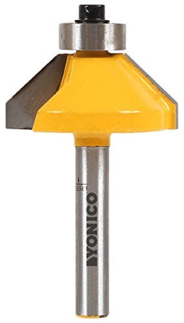 YONICO Chamfer Router Bits Edge Forming 45 Degree 1/4-Inch Shank 13105q