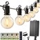 Brightown 58FT Solar String Lights Outdoor, IP65 Waterproof, Remote, Timer