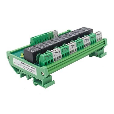 GAEYAELE 8 Channel Interface Relay Module 24VACDC DIN Rail Panel Mount for Automation PLC Board ,FY-T738-24VACDC