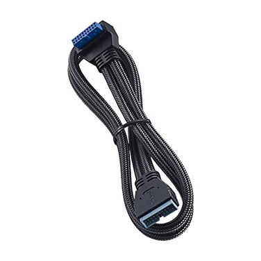 CableMod ModMesh Sleeved Right Angle Internal USB 3.0 Cable ,Carbon, 50cm