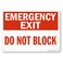 SmartSign "Emergency Exit - Do Not Block" Sign10" x 14" Plastic