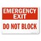 SmartSign "Emergency Exit - Do Not Block" Sign10" x 14" Plastic