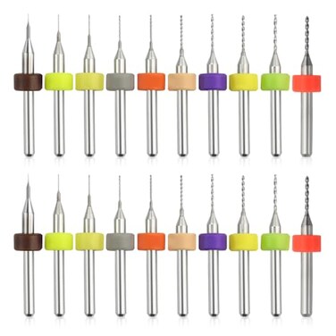 XINGYHENG 20pcs PCB Print Circuit Board Carbide Tungsten Steel Micro Drill Bits Set Shank 0.1mm to 1.0mm ,2each