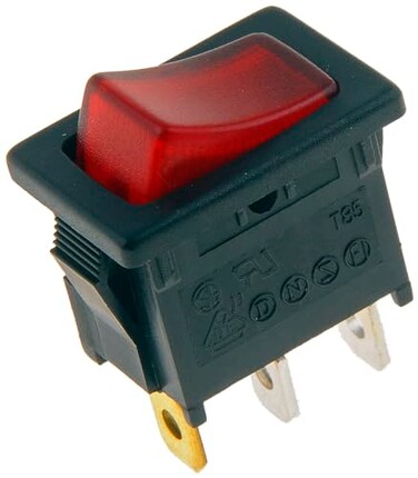 Dorman 85915 Electrical Switches - Rocker Switch - Rectangular Style - Mini - Red Glow Universal Fit