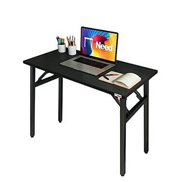 Need Small Computer Desk 31.5 in Folding Home Office Table Black