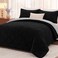 downluxe Comforter Set Reversible Bedding Sets, Black/Grey, Queen