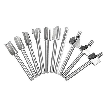 Saipor Saiper 10pcs HSS Router Bits 1/8 Inch,3mmShank Engraving Bit for Dremel