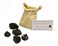 hBARSCI Santa's Coal for Christmas Stocking, Premium Cotton Bag and 5 Small Lumps ,1 x 1 x 1 Approx. - Medium Marble Sized- Genuine American Coal - Includes Experiment