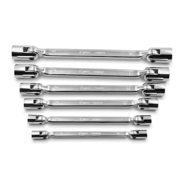 Genius Tools 6PC Metric Double Flexible Socket Wrench Set ,Mirror Finish- DF-506M