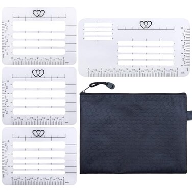 JANYUN 4 Style Envelope Addressing Guide Stencil, Templates Ruler Guide