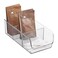 iDesign Stackable 3-Section Divided Storage Bin, Clear
