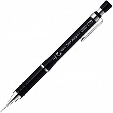 Zebra Technologies Zebra Mechanical Pencil, Tect 2 Way Light, 0.5mm, Black Body ,MA42-PBK