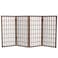 Red Lantern 3 ft. Short Window Pane Shoji Screen - Walnut - 4 Panels