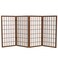 Red Lantern 3 ft. Short Window Pane Shoji Screen - Walnut - 4 Panels