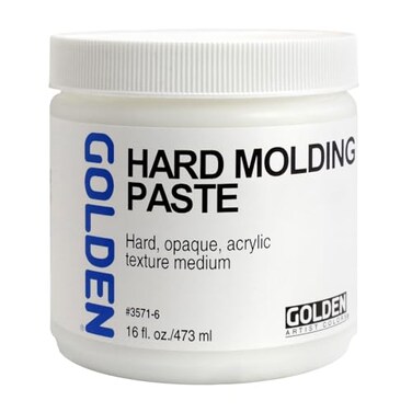 GOLDEN Hard Molding Paste, 16 fl. oz. Jar, Professional Acrylic Paste Medium, Semi-Opaque