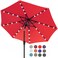 ABCCANOPY Solar Led Patio Umbrella with 32 Lights 9FT,Red