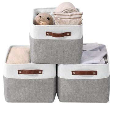 DECOMOMO Storage Bins, Large Fabric Storage Baskets for Shelves 3 Pack